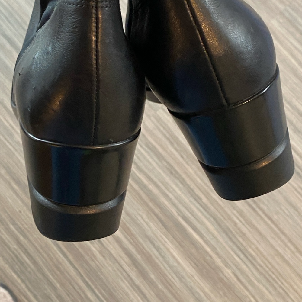 NATURALIZER Signature "Netta" Black Leather Wedge Ankle Zip Boots - 9B - Picture 5 of 7